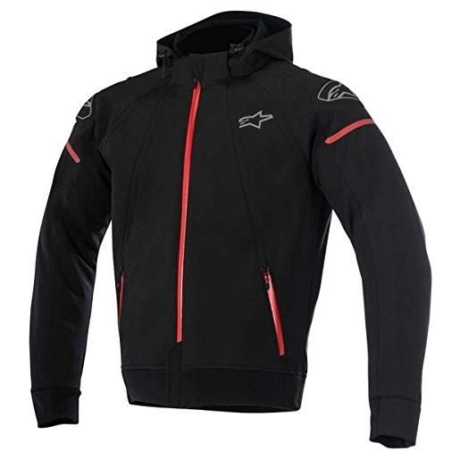 Alpinestars giacca da moto sektor tech, con cappuccio, nero/rosso, s