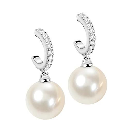 Morellato orecchini pendenti da donna in argento sanh03, argento sterling, perla