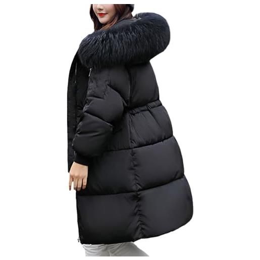 tinbarry donna cappotti invernali piumino spesso giacca invernale con cappuccio pelliccia sintetica cappotto antivento giacca con cappuccio parka cappotto lungo caldo moda cappotto lungo caldo