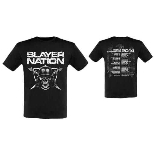 Band Monkey slayer - maglietta da uomo slayer nation 2014 date (ex-tour con stampa posteriore) multicolore xxl