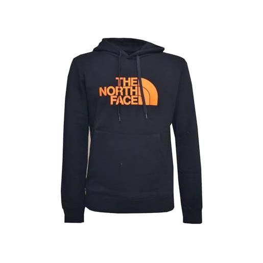 The north face felpa cappuccio uomo inverno ahjytqg m drew peak pullover hoodie black/power orange (s)
