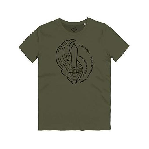 WARTSHIRT maglietta folgore battaglia el alamein185ª divisione paracadutisti nord africa t-shirt man (flag white, l)