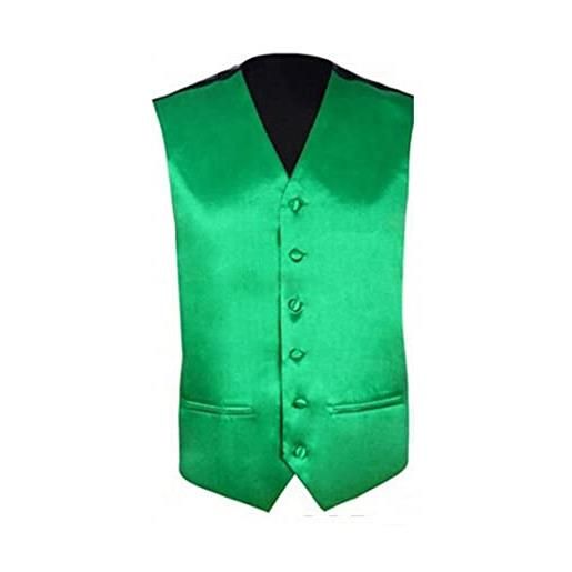 Zadaos gilet da uomo in raso di seta verde casual per feste nuziali formali smoking gilet verde xxxl