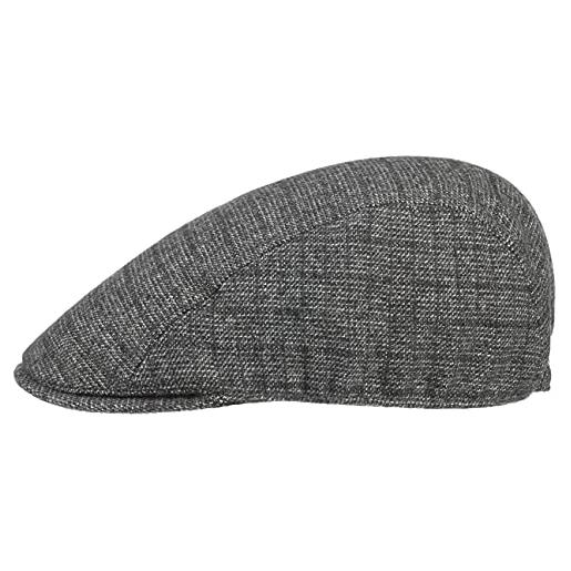 LIPODO coppola kadeg mélange uomo - cappello piatto con visiera, fodera autunno/inverno - 58 cm nero