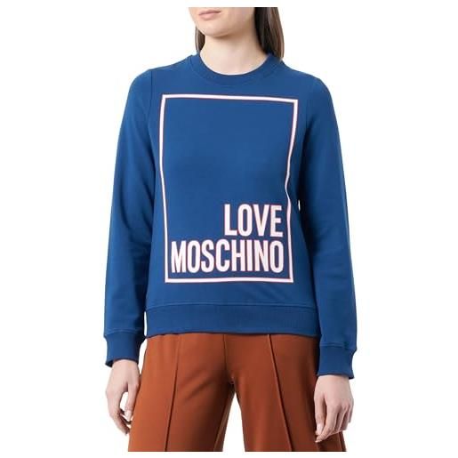 Love Moschino felpa a maniche lunghe slim fit roundneck maglia di tuta, nero, 50 donna