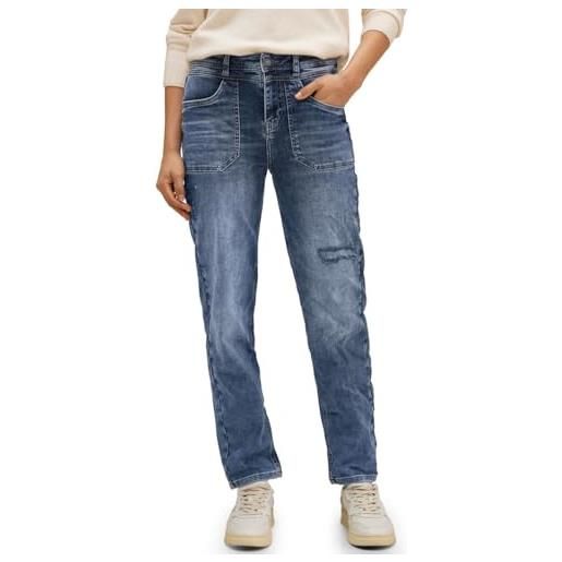 Street One a376951 jeans straight, authentic indigo wash, 34w x 28l donna