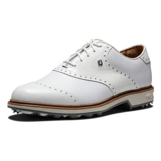 FootJoy premiere serie wilcox, scarpa da golf uomo, bianco, bianco e grigio, 42.5 eu larga