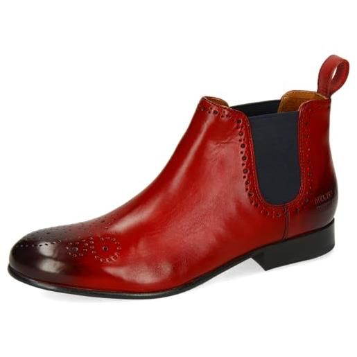 Melvin & hamilton mh hand made shoes of class sally 16, scarpe stringate derby donna, rosso (red crust/ruby/elastic/navy/lining/rich tan/insole leather/hrsrnavyv), 38 eu stretta