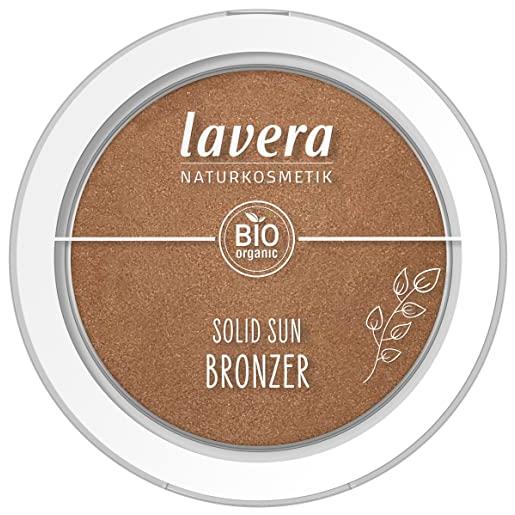 Lavera solid sun bronzer - desert sun 01 - olio di mandorle biologico e vitamina e - luccicante - texture vellutata e leggera (1 x 5,5 g)