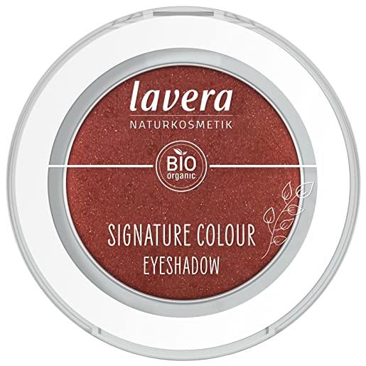 lavera signature colour eyeshadow -red ocra 06- rosso - olio di mandorle biologico e vitamina e - vegano - brillante - rilascio colore intensivo (1 pz. )