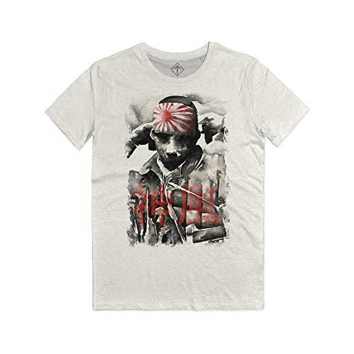 WARTSHIRT maglietta kamikaze vento divino marina imperiale giappone hachimaki japanese pilot t-shirt (dirty white, 2xl)