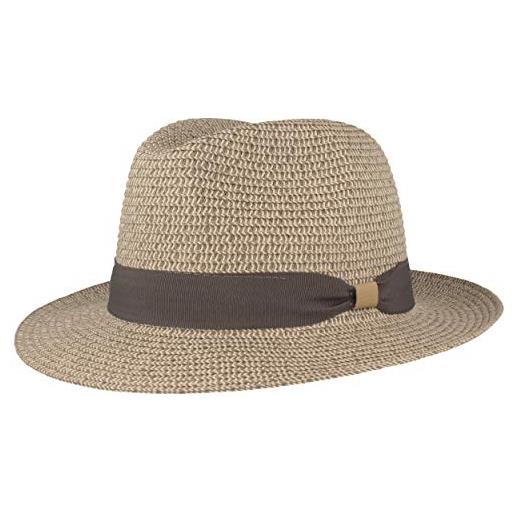 Hut Breiter cappello di paglia estivo in 100% carta, particolarmente leggero, flessibile, delicato sulla pelle, comodo, jeans mélange, xxl