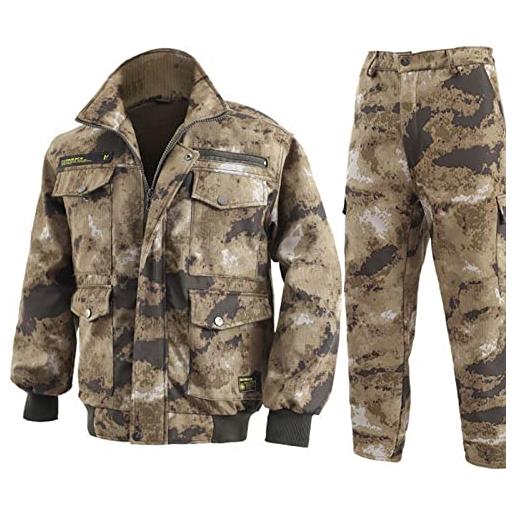UCHAG tuta mimetica invernale da uomo, tattico militare da caccia bdu in pile foderato, camicia militare giacca cappotto e pantaloni. , mimetico, xx-large