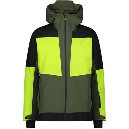 Cmp man jacket fix hood giacca sci verde/lime/nera uomo