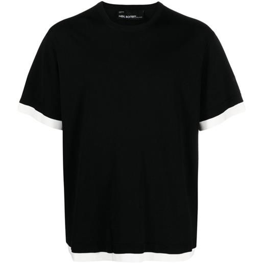 Neil Barrett t-shirt con bordo a contrasto - nero