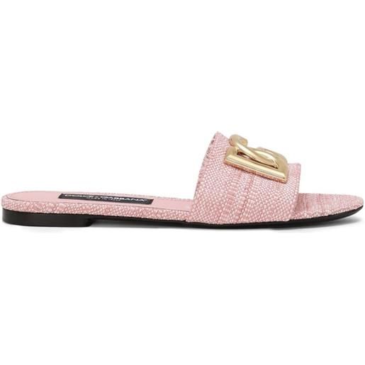 Dolce & Gabbana slippers con placca dg - rosa