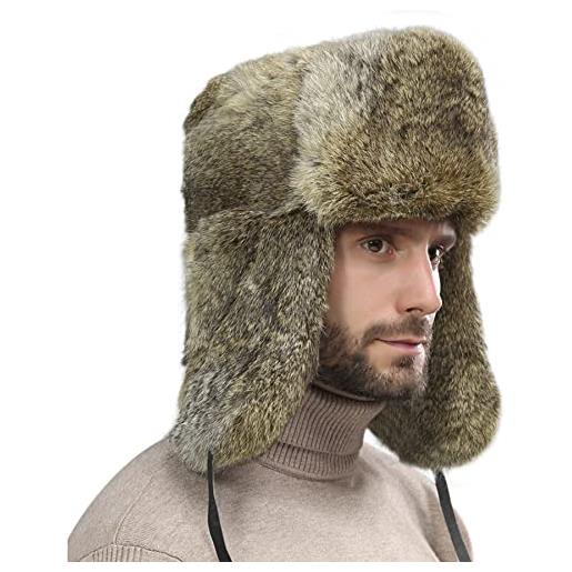 Faxianther cappello in pelliccia sintetica antivento ushanka russo uomo donna inverno spessa fodera in peluche cappello cappuccio completo earflap cap ciclismo motoslitta sci caccia trapper cappelli