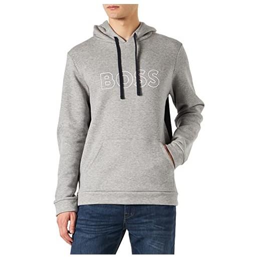 BOSS contemporary hoodie felpa loungew, grigio medio 33, l uomo