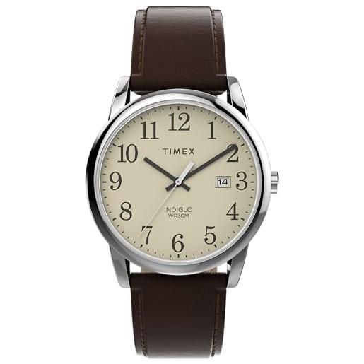 Timex easy reader, orologio da uomo con cinturino in pelle da 38 mm, tw2v68700