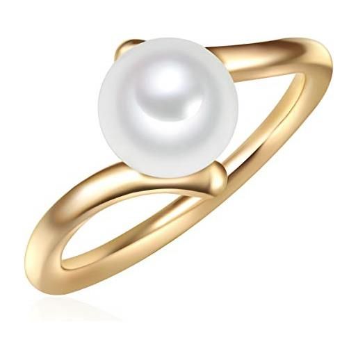 Valero Pearls anello di perle da donna in argento sterling 925 con perla di coltura di acqua dolce