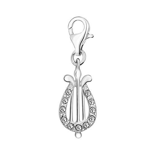 Quiges oscaro charms argento sterling 925 charm harfe compatibile con thomas sabo stile bracciali