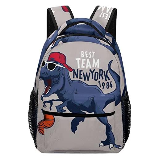 LafalPer zaino casual moda borsa da scuola adolescente stampa classico backpack zaino porta pc per università pallacanestro dei dinosauri