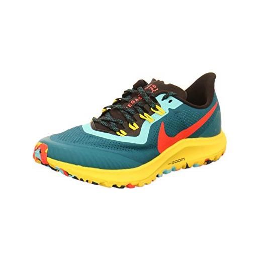 Nike air zoom pegasus 36 trail, scarpe running donna, multicolore (gde teal/bright crimson/black 301), 38.5 eu