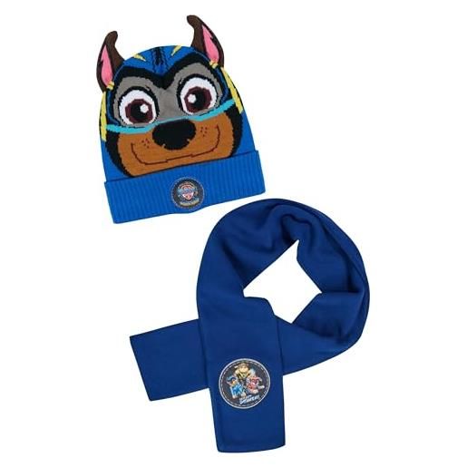 ONOMATO! paw patrol chase - set invernale per bambini, con orecchie e sciarpa, blu, regulär
