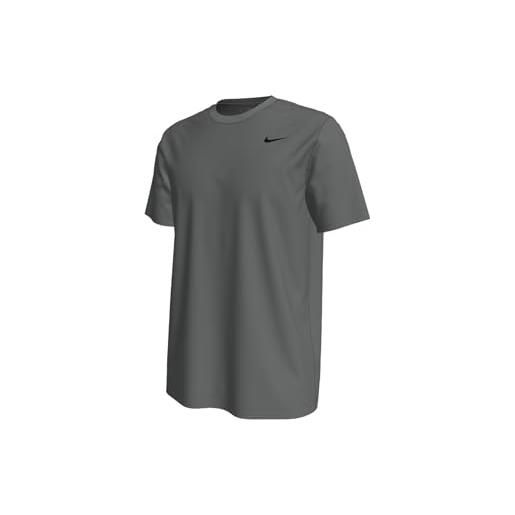 Nike dry tee drifit - maglietta a maniche corte da uomo, in cotone, tinta unita, uomo, manica corta, ar6029, carbonio heather/bianco, 3x-large-t