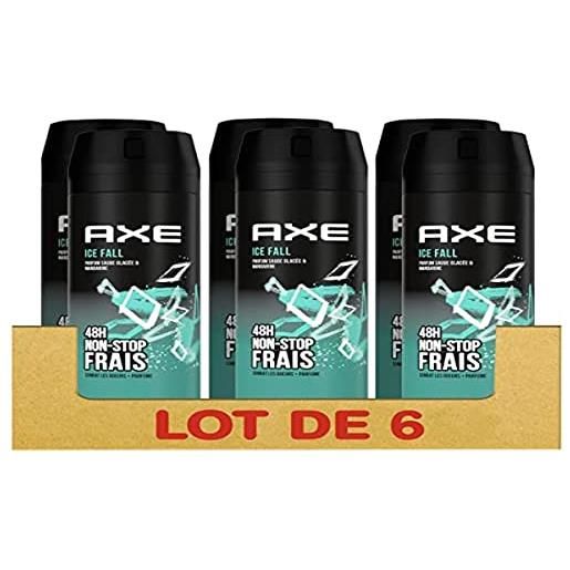 AXE deodorante da uomo spray ice fall, 48 ore non-stop fresco, profumo di salvia ghiacciata e mandarino (confezione da 6 x 200 ml)