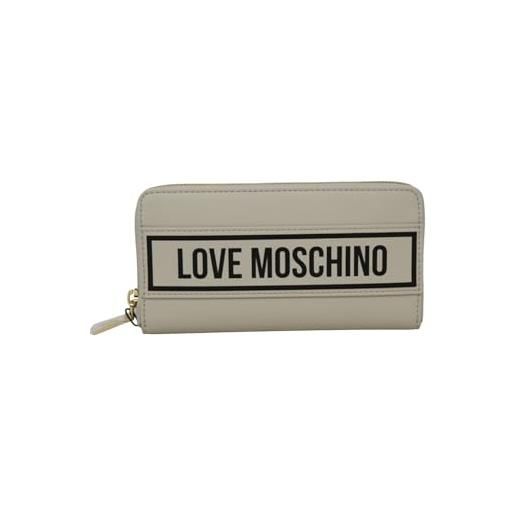 Love Moschino portafoglio con zip da donna marchio, modello jc5719pp0hkg1, realizzato in pelle sintetica. Avorio