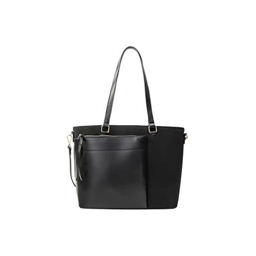 NAMASTE BORSA DONNA GRANDE RETTANGOLARE SCAMOSCIATA NERA – Shopaland