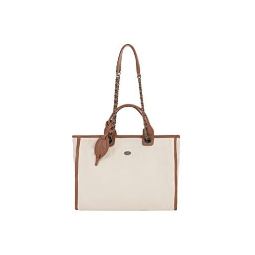 YUKA, shopper bag donna, marrone/beige