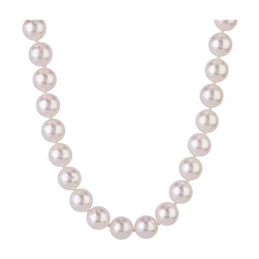 TreasureBay, splendida collana di perle d'acqua dolce naturali bianche di grado aa da 8-9 mm, per donne e ragazze, perla, perla
