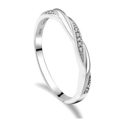 GULICX gioiello sottile anelli da donna 925 argento sterling con zircone anello di eternity