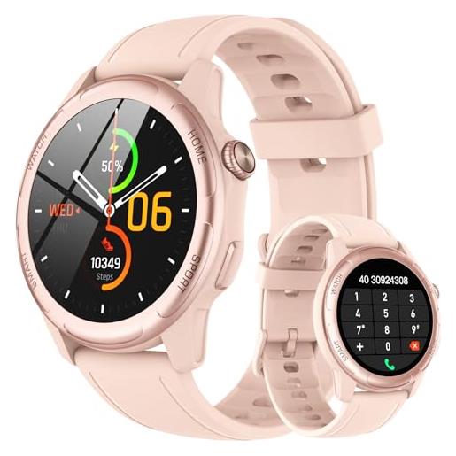 Gerpeng smartwatch donna chiamate bluetooth - 1,32 schermo circolare orologio smart watch con cardiofrequenzimetro/spo2/contapassi/monitoraggio del sonno, 110+ modalità sportive per android ios