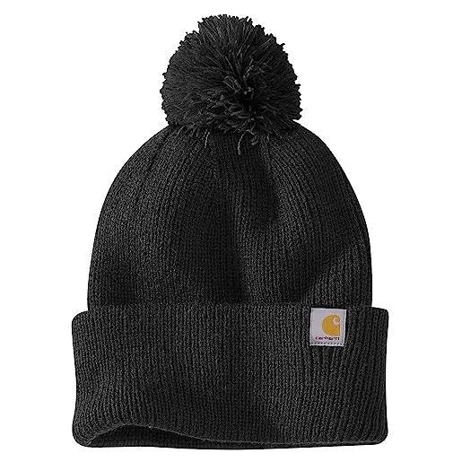 Carhartt berretto da donna 106003 lavorato a maglia con pompon, nero, taglia unica