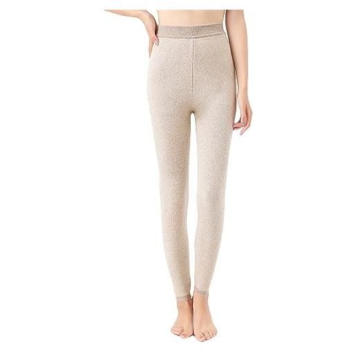 HNVAVQ pantaloni biancheria intima caldi pantaloni termici invernali leggings per donna, leggings a vita alta, pantaloni termico in cashmere 100%