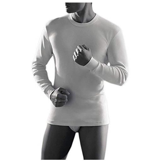 CAGI 3 t-shirt uomo mezza lunga con polsi cotone felpato girocollo bianco art. 1320 (4)