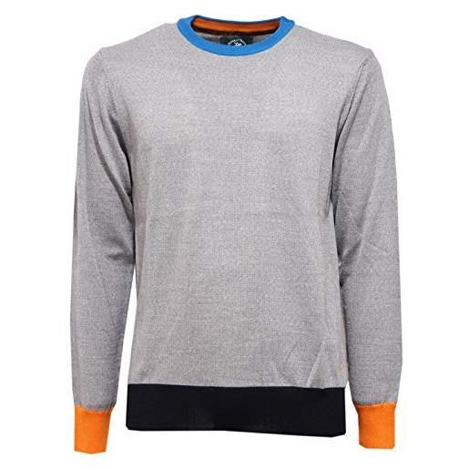 Beverly Hills Polo Club 0352aa maglione uomo grey mix wool sweater man [l]