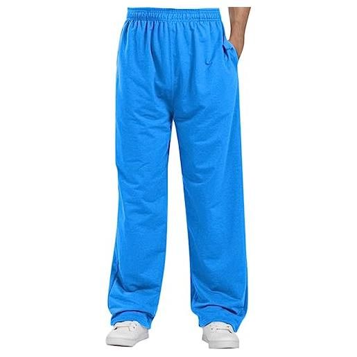 Caxndycing pantaloni sportivi da uomo baggy jogger pantaloni da jogging loose fit pantaloni da allenamento in tinta unita con coulisse, pantaloni sportivi lunghi, blu, xl