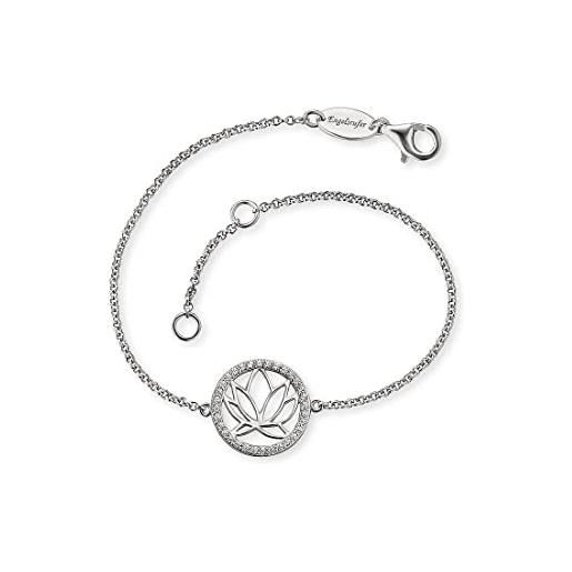 Engelsrufer - braccialetto argento sterling zirconia_cubica donna, argento, länge: 17 cm + 2 cm - erb-lotus-zi