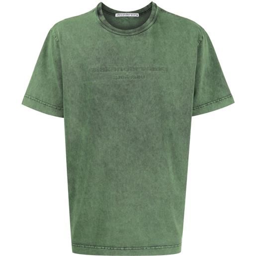 Alexander Wang t-shirt con logo goffrato - verde