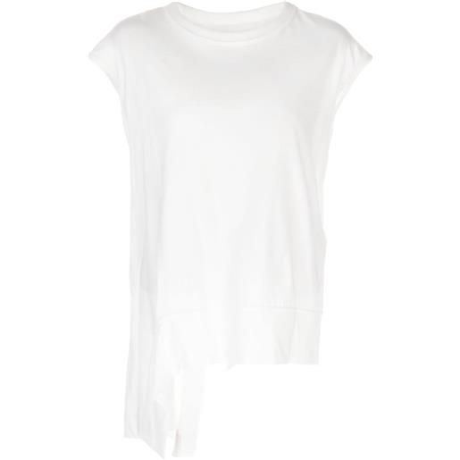 Yohji Yamamoto t-shirt asimmetrica - bianco