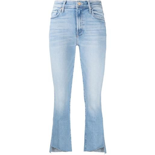 MOTHER jeans insider crop a vita alta - blu
