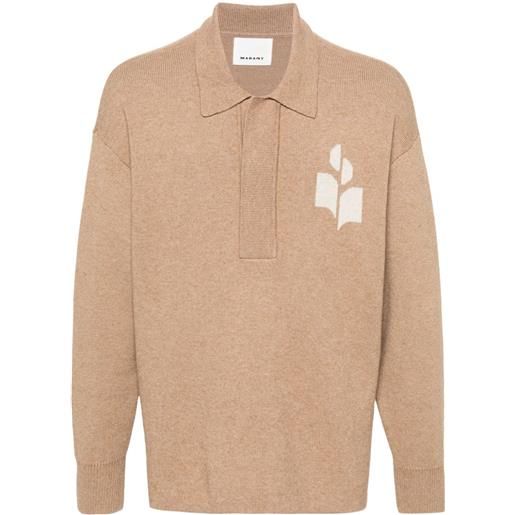 MARANT maglione william con logo jacquard - marrone