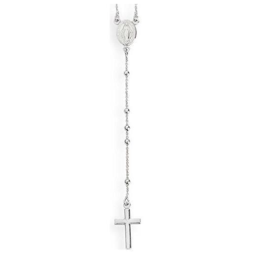Mugler thierry Mugler amen rosari collana in argento 925 rodio, taglia unica, rosario classico (perle di 2,5 mm di diametro), argento sterling, argento sterling, perline
