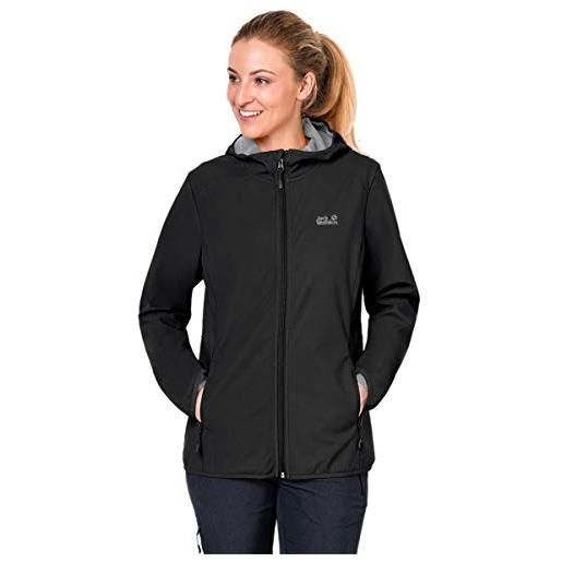 Jack Wolfskin northern point donna traspirante idrorepellente antivento giacca funzionale outdoor giacca da trekking giacca softshell, nero (nero), s