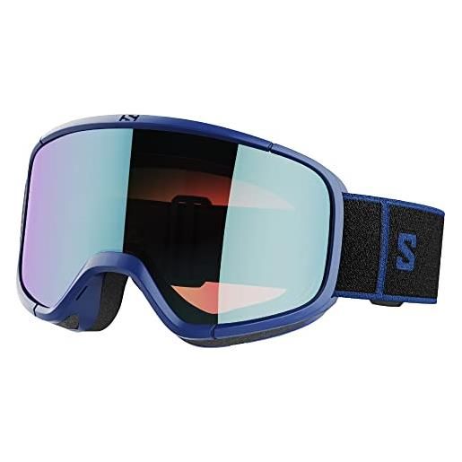 Salomon aksium 20 photochromic, occhiali sci snowboard unisex: ottima vestibilità e comfort, durabilità, e visione ottimizzata automaticamente, blu, senza taglia