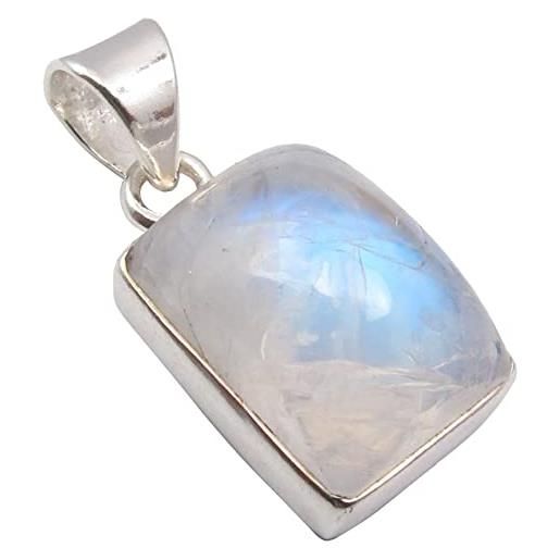Unique Gems ciondolo classico da donna pietra di luna 7.6 ct in argento 925 qualità come gioielliere